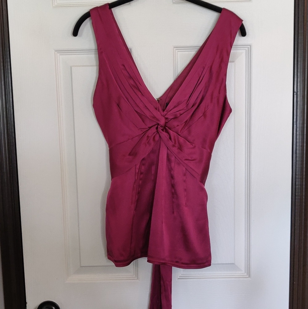 BCBG wine colored  Silk Blouse